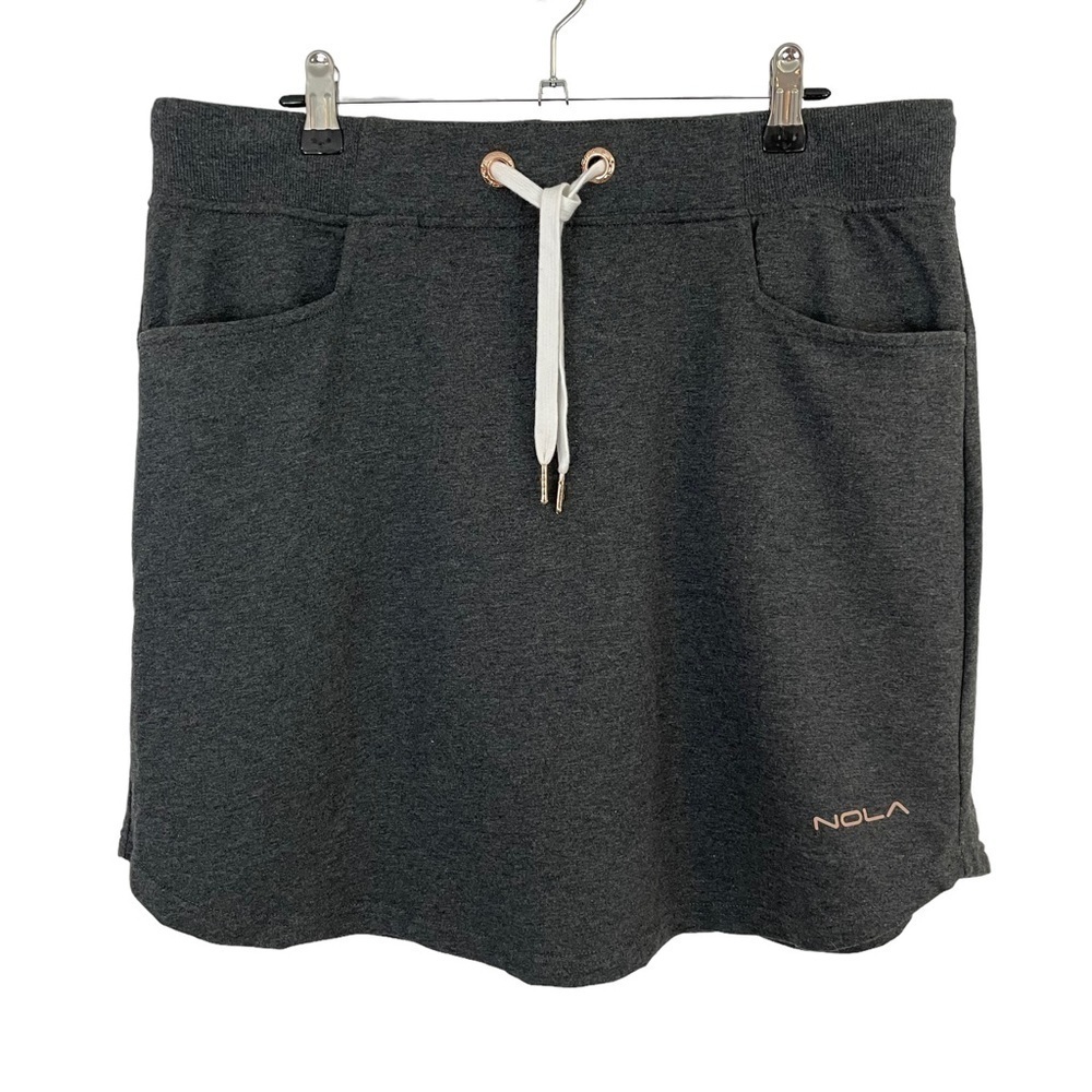 Nola Athletic Skort Women’s Sz X Grey Skirt Shorts Stretchy Tennis Golf Mini EUC